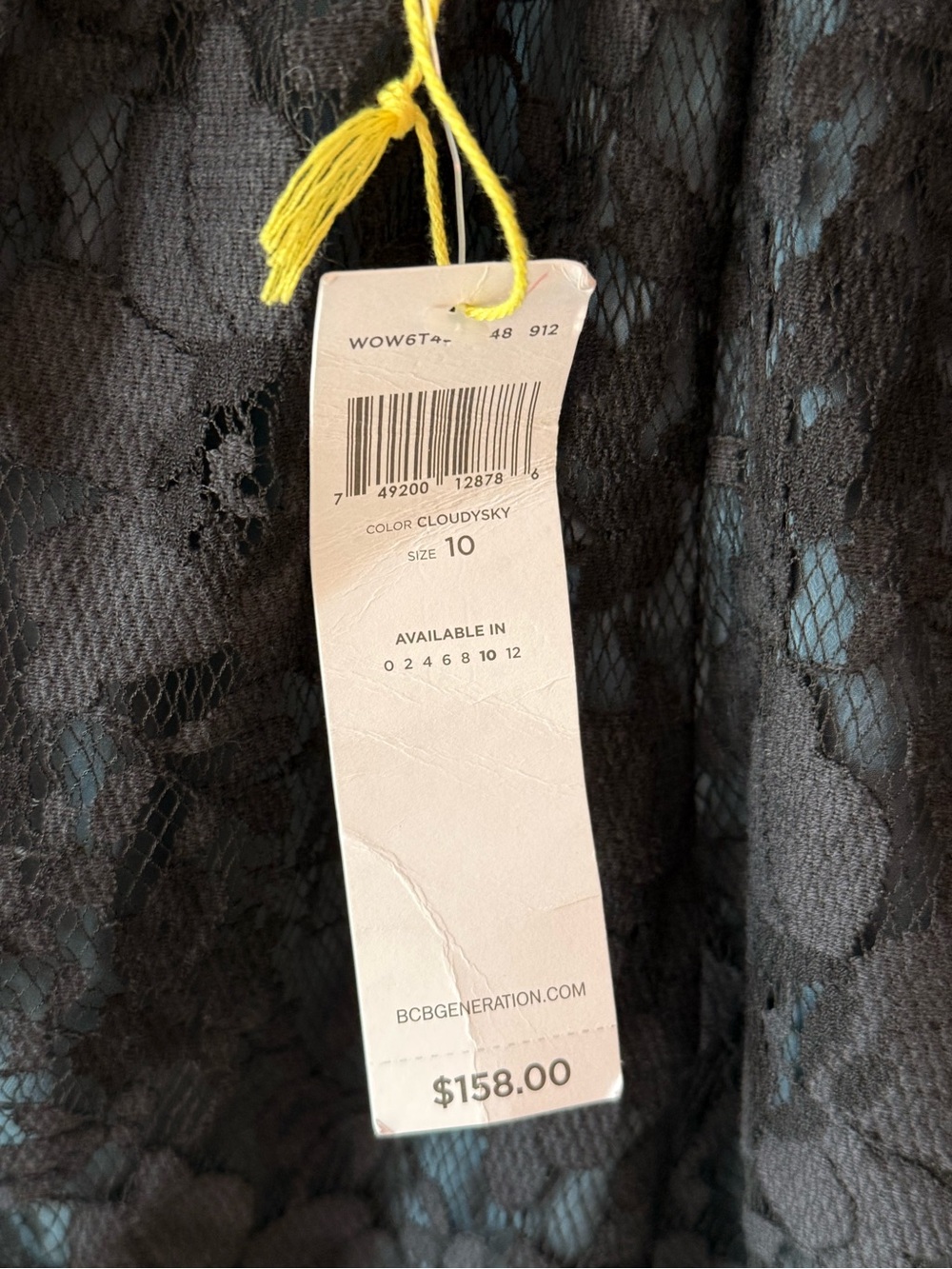 NWT BCBG Open Back BCBGeneration Black
Lace w/ blue underlay Cap-Sleeve Dress - Picture 4 of 5